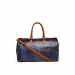 Navy Blue Textured Travel Bag